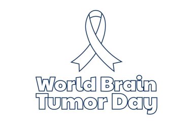 Dünya Beyin Tümörü Günü konsepti. 8 Haziran. Arkaplan, afiş, kart, yazılı poster şablonu. Vektör EPS10 illüstrasyonu