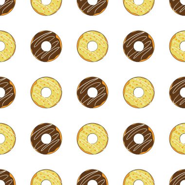 Çöreklerle kusursuz desen. Arkaplan, afiş, kart, poster için şablon. Vektör EPS10 illüstrasyonu