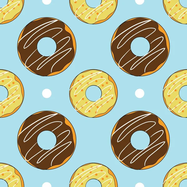 Padrão Sem Emenda Com Donuts Modelo Para Fundo Banner Cartão —  Vetores de Stock