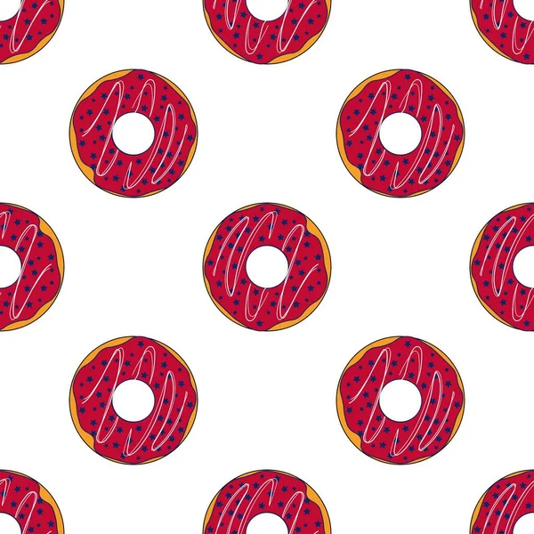 Padrão Sem Emenda Com Donuts Modelo Para Fundo Banner Cartão —  Vetores de Stock