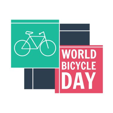 Dünya Bisiklet Günü. 3 Haziran. Tatil konsepti. Arkaplan, afiş, kart, yazılı poster şablonu. Vektör EPS10 illüstrasyonu.