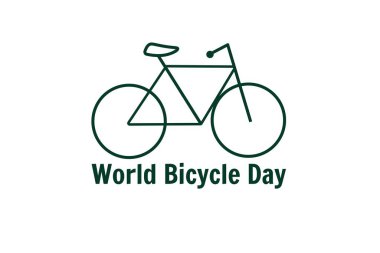 Dünya Bisiklet Günü. 3 Haziran. Tatil konsepti. Arkaplan, afiş, kart, yazılı poster şablonu. Vektör EPS10 illüstrasyonu.