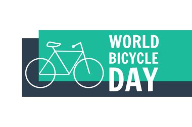 Dünya Bisiklet Günü. 3 Haziran. Tatil konsepti. Arkaplan, afiş, kart, yazılı poster şablonu. Vektör EPS10 illüstrasyonu.