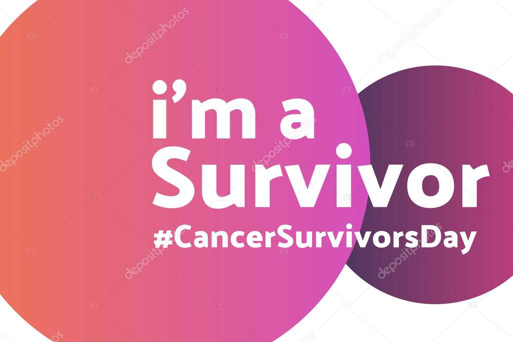 National Cancer Survivors Day. June. Holiday concept. Template for background, banner, card, poster with text inscription. Vector EPS10 illustration