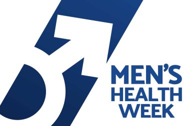Erkek Sağlığı Haftası. Tatil konsepti. Arkaplan, afiş, kart, yazılı poster şablonu. Vektör EPS10 illüstrasyonu.