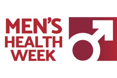 Erkek Sağlığı Haftası. Tatil konsepti. Arkaplan, afiş, kart, yazılı poster şablonu. Vektör EPS10 illüstrasyonu.