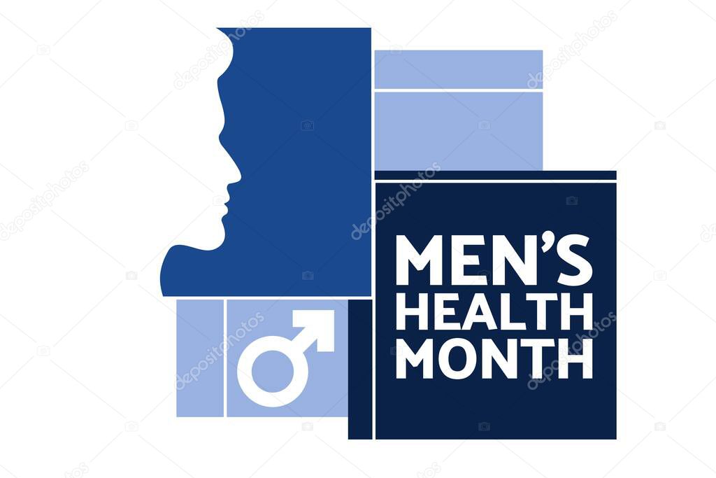 Mens Health Month. Holiday concept. Template for background, banner, card, poster with text inscription. Vector EPS10 illustration.