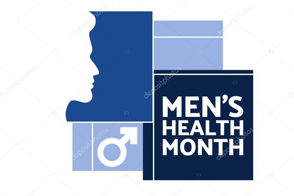 Mens Health Month. Holiday concept. Template for background, banner, card, poster with text inscription. Vector EPS10 illustration