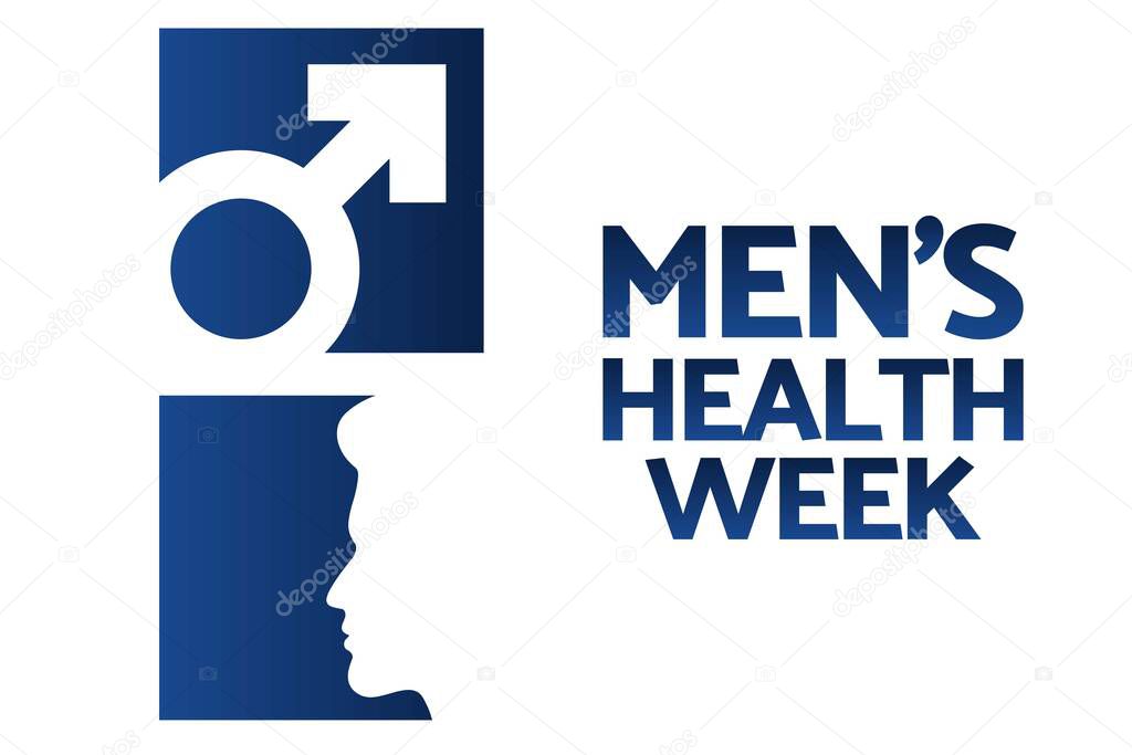 Mens Health Week. Holiday concept. Template for background, banner, card, poster with text inscription. Vector EPS10 illustration