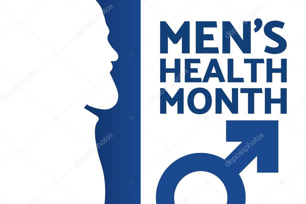 Mens Health Month. Holiday concept. Template for background, banner, card, poster with text inscription. Vector EPS10 illustration