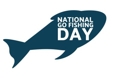 Ulusal Balıkçılık Günü. 18 Haziran. Tatil konsepti. Arkaplan, afiş, kart, yazılı poster şablonu. Vektör EPS10 illüstrasyonu.