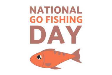 Ulusal Balıkçılık Günü. 18 Haziran. Tatil konsepti. Arkaplan, afiş, kart, yazılı poster şablonu. Vektör EPS10 illüstrasyonu.