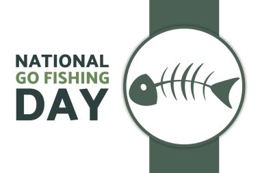 Ulusal Balıkçılık Günü. 18 Haziran. Tatil konsepti. Arkaplan, afiş, kart, yazılı poster şablonu. Vektör EPS10 illüstrasyonu.