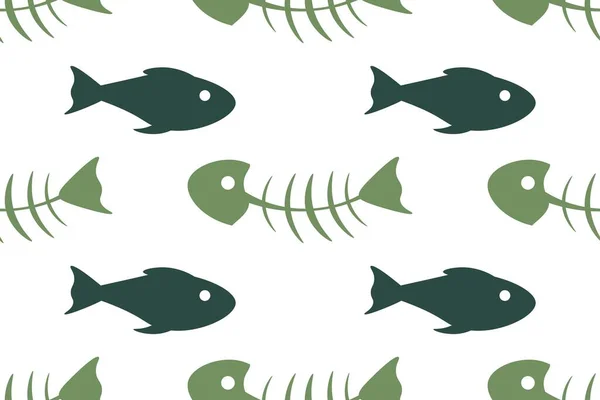 Horgászni. Zökkenőmentes minta háttér halakkal. EPS10 vektor illusztráció. — Stock Vector