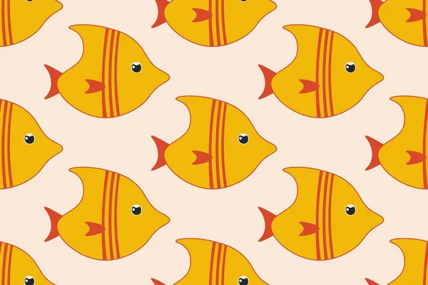 Zökkenőmentes minta háttér aranyos egzotikus akvárium halak. EPS10 vektor illusztráció. — Stock Vector