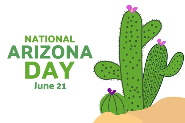 National Arizona Day. June 21. Holiday concept. Template for background, banner, card, poster with text inscription. Vector EPS10 illustration. — Stock Vector