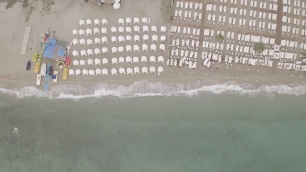 Yunanistan Chalkidiki Kıyılarının Havadan Görünüşü Stok Görüntüsü — Stok video
