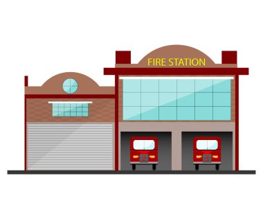 Vektör yapı araçları ile firestation izole nesnesi 