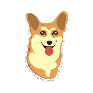  Corgi köpek doğurmak Illustration. Corgi güler yüz.