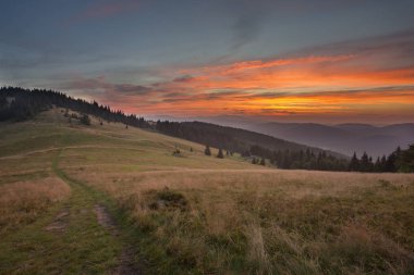Beskid Zywiecki dağlar - Polonya Karpatlar 