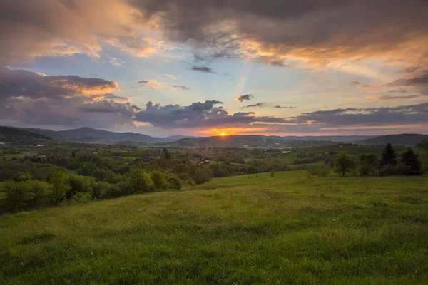 Beskid Wyspowy Mountains Polónia Cárpatos Limanowa — Fotografia de Stock