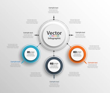 Soyut infographics seçenekleri şablon sayısı. Kullanılabilir iş akışı düzeni, diyagram, iş adım seçenekleri, banner, web tasarım için. Vektör eps 10