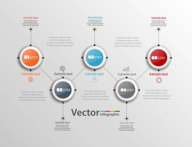 Soyut infographics beş adım ile seçenekleri şablon sayısı. Kullanılabilir iş akışı düzeni, diyagram, iş adım seçenekleri, banner, web tasarım için. Vektör eps 10