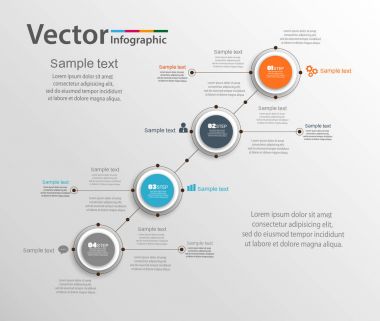 Adımları, seçenekleri ile renkli infographics şablonu. Infographic, iş, banner, web tasarım, sunum için. Vektör çizim. EPS 10