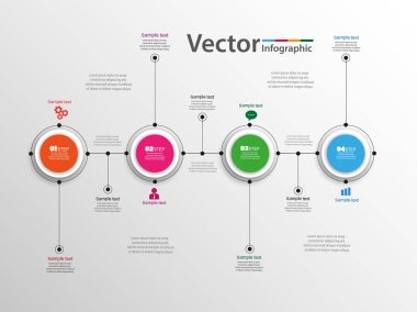 Vektör daire Infographic. Diyagramı, grafik, sunum ve grafik şablonu. İş kavramı, parçalar, adımları veya işlemler. EPS 10