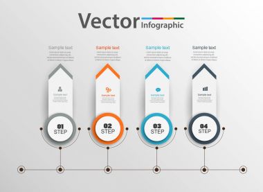 Zaman çizelgesi infographics tasarlamak vektör iş akışı düzeni, diyagram, faaliyet raporu, web tasarım için kullanılabilir. Seçenekler, adımları veya işlemler ile iş kavramı. Vektör eps 10