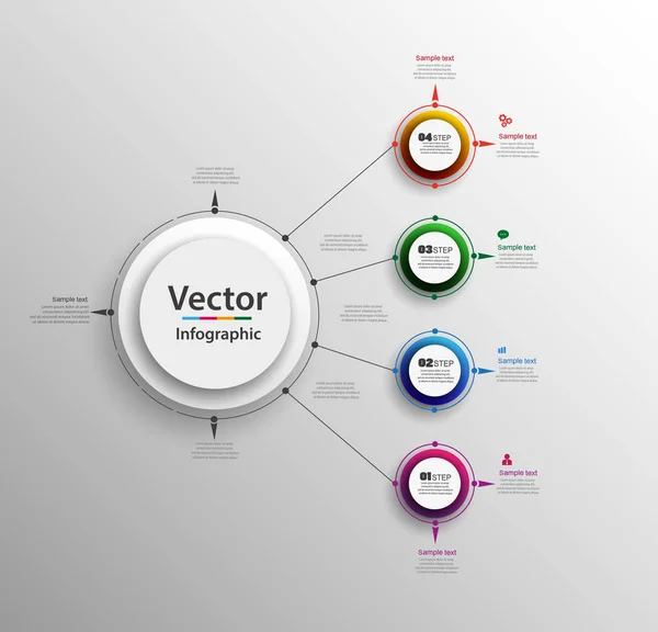 Soyut vektör infographics numara seçenekleri şablon. Kullanılabilir iş akışı düzeni, diyagram, iş adım seçenekleri, banner, web tasarım için. EPS 10