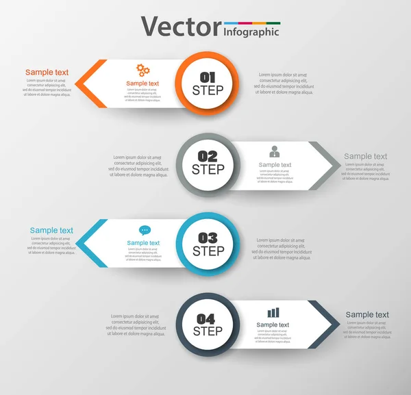 Infographic design template can be used for workflow layout, diagram, number options, web design. Infographic business concept with 4 options, parts, steps or processes. Vector eps 10 — Stock Vector