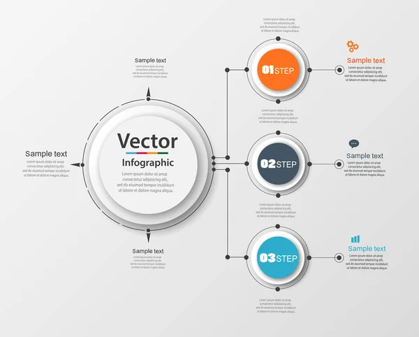 Soyut infographics seçenekleri Şablon 3 adımları sayısı. Kullanılabilir iş akışı düzeni, diyagram, iş adım seçenekleri, banner, web tasarım için. Vektör eps 10
