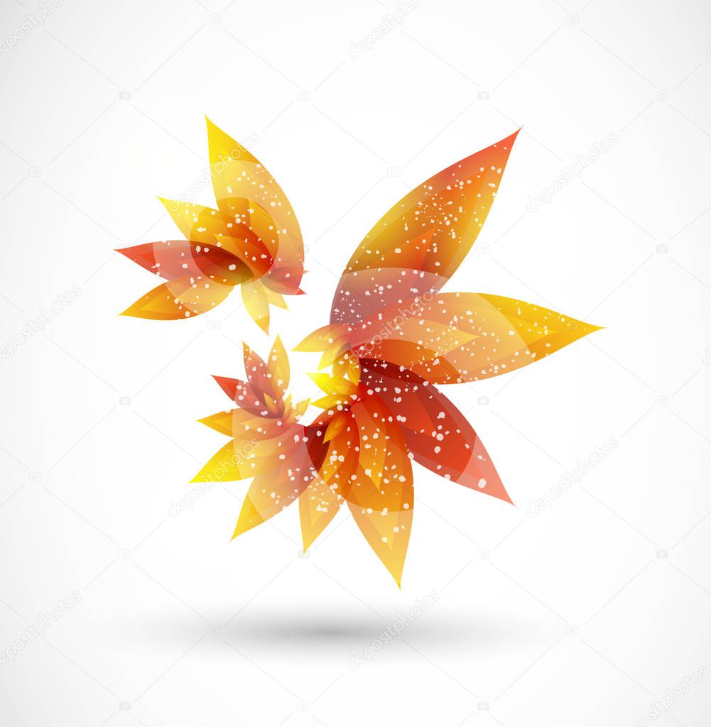 Vector  abstract autumn background with  leaves. Eps 10