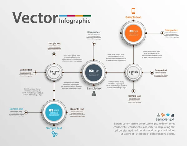 Soyut renkli infographics seçenekleri Şablon 3 adımları sayısı. Kullanılabilir iş akışı düzeni, diyagram, iş adım seçenekleri, banner, web tasarım için. Vektör eps 10