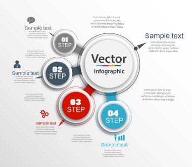 Soyut infographics seçenekleri şablon sayısı. Kullanılabilir iş akışı düzeni, diyagram, iş adım seçenekleri, banner, web tasarım için. Vektör eps 10