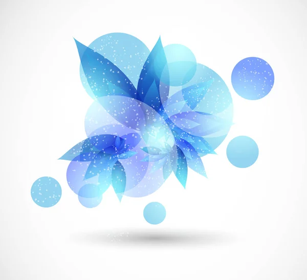Floral abstract vector background with blue leaves. Eps 10 — Stock Vector