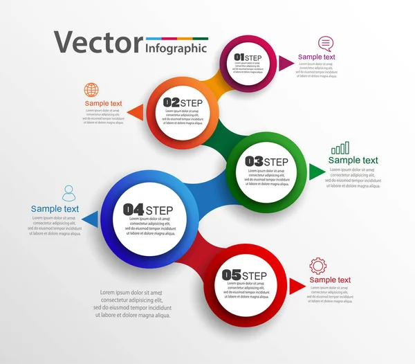  Vektör infographics tasarım ve pazarlama simgeler iş akışı düzeni, diyagram, faaliyet raporu, web tasarım için kullanılabilir. 5 seçenekleri, adımları veya işlemler ile iş kavramı. EPS 10