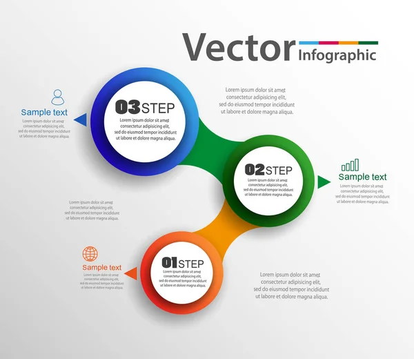  Vektör infographics tasarım ve pazarlama simgeler iş akışı düzeni, diyagram, faaliyet raporu, web tasarım için kullanılabilir. 3 seçenekleri, adımları veya işlemler ile iş kavramı. EPS 10