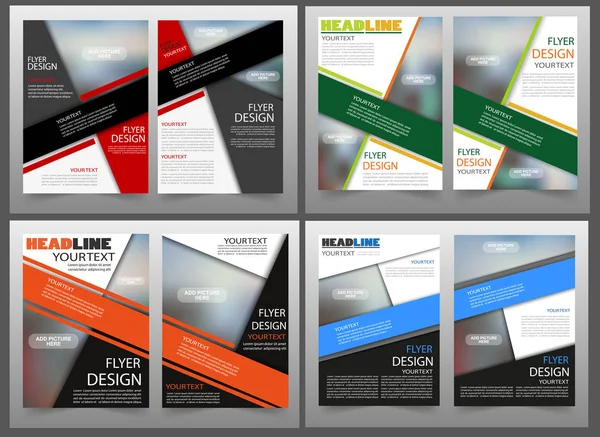 Conjunto de plantilla de diseño de folleto de negocio. Puede ser utilizado para la publicación, impresión y presentación. Vector. Eps 10 — Archivo Imágenes Vectoriales