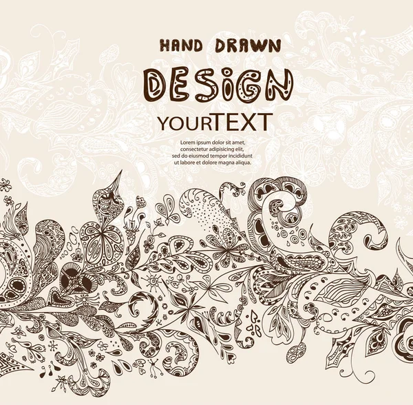 Elle çizilmiş tasarım vektör öğesi için davetiye ve metin yer ile