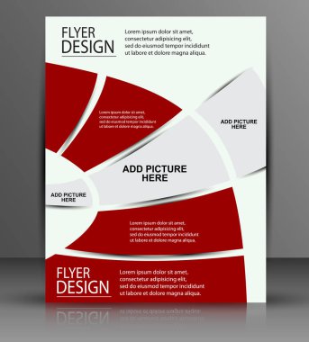 Red flyer - business cover clipart