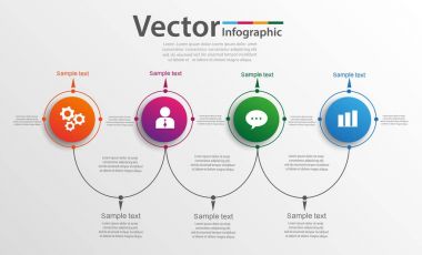 Vektör daire Infographic. Diyagramı, grafik, sunum ve grafik şablonu. İş kavramı, parçalar, adımları veya işlemler. EPS 10