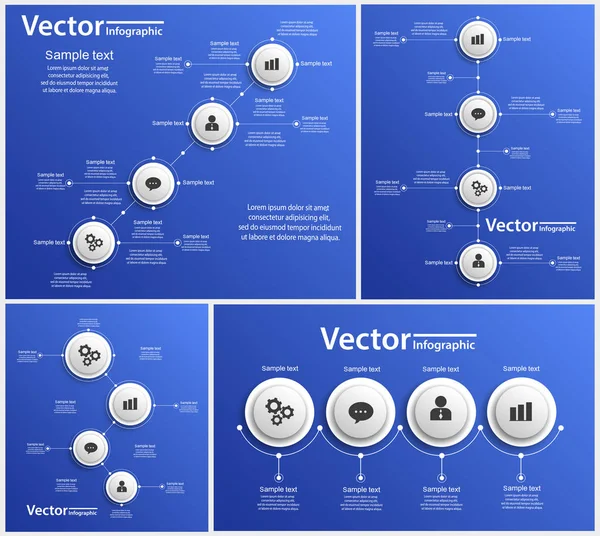 Coleção Resumo Design Infográfico Com Ícones Backgraund Azul Pode Ser —  Vetores de Stock