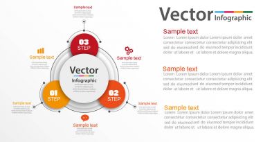 Infographic tasarım şablonu iş akışı düzeni, diyagram, numarası seçenekleri, web tasarım için kullanılabilir. Infographic iş kavramı 3 seçenekleri, parçalar, adımları veya işlemler ile. Vektör eps 10