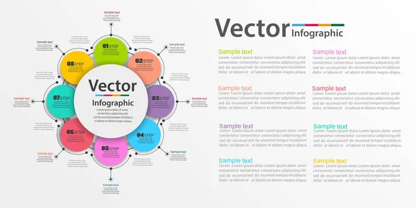 Modèle Conception Infographique Avec Des Cercles Concept Entreprise Avec Options — Image vectorielle