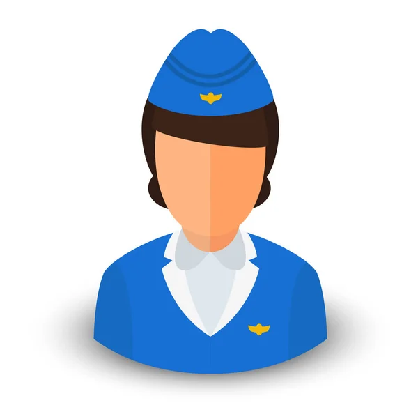 Vektor Avatar Egy Fiatal Stewardess Eps — Stock Vector