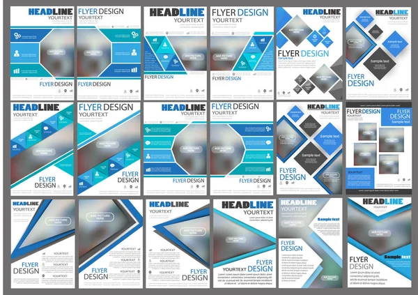 Broşür Afiş Tasarım Şablonları Büyük Koleksiyonu Yayıncılık Baskı Sunum Kullanmak — Stok Vektör