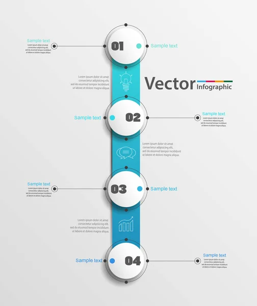 Abstrakte Infografik Vorlage Mit Vier Schritten Zum Erfolg Geschäftskreisvorlage Mit — Stockvektor