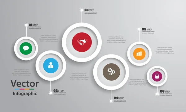 Absztrakt Infographics Szám Lehetőségek Mintadeszka Val Lép Használható Munkafolyamat Elrendezés — Stock Vector